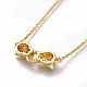 Brass Micro Pave Cubic Zirconia Door Knocker Pendant Necklaces(NJEW-H202-01G)-2