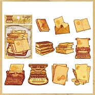 20Pcs 10 Styles Autumn Gold Stamping Paper Self Adhesive Decorative Stickers, for DIY Scrapbooking, Book, 146x95mm, 2pcs/style(PW-WG20929-06)