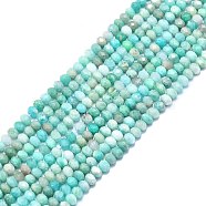 Natural Amazonite Beads Strands, Faceted, Rondelle, 4.5x3.5mm, Hole: 0.8mm, about 107pcs/strand, 15.35 inch(39cm)(G-F715-103)