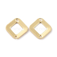 Eco-Friendly Brass Links Connectors, Cadmium Free & Lead Free, Square, Real 18K Gold Plated, 9.5x9.5x0.8mm, Hole: 1mm(KK-C226-08G-RS)