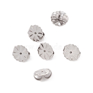 304 Stainless Steel Friction Ear Nuts, Flower, Stainless Steel Color, 10.5x10.5x4.5mm, Hole: 1.2mm(STAS-P307-14P)