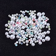 Acrylic Imitation Pearl Cabochons, Half Round/Dome, Mixed Color, 3~12.5x1.5~5mm(X-OACR-XCP0001-02)