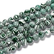 Synthetic Malachite Beads Strands, Dyed, Round, Green, 6mm, Hole: 1mm, about 63pcs/strand, 14.96 inch(38cm)(G-A186-A-04)