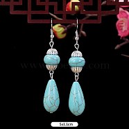 Turquoise Dangle Earrings for Women, Teardrop(WG2299-5)