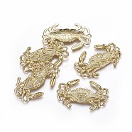 Alloy Pendants, Ocean Theme, Lead Free & Nickel Free & Cadmium Free, Crab, Real 14K Gold Plated, 33x52x3mm, Hole: 3mm(TIBEP-A040-016G-NR)