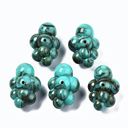 Acrylic Beads, Imitation Gemstone Style, Turquoise, 33x23x17mm, Hole: 2mm, about 76pcs/475g(OACR-N130-020A-A03)