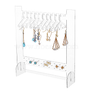 1 Set Transparent Acrylic Earring Hanging Display Stands, Clothes Hanger Shaped Earring Organizer Holder with 10Pcs Hangers, Clear, Finish Product: 20x3x20cm(EDIS-FH0001-07)