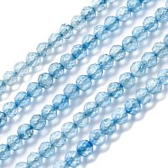 Natural Topaz Crystal Beads Strands, Faceted, Round, 3mm, Hole: 0.5mm, about 147pcs/strand, 15.35 inch(39cm)(G-H266-07B)