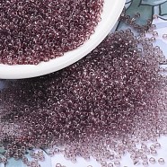 MIYUKI Round Rocailles Beads, Japanese Seed Beads, (RR142) Transparent Smoky Amethyst, 11/0, 2x1.3mm, Hole: 0.8mm, about 5500pcs/50g(SEED-X0054-RR0142)