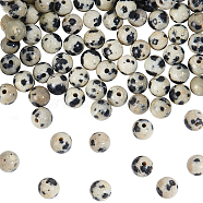 4 Strands Natural Dalmatian Jasper Beads Strands, Round, 4~5mm, Hole: 1mm, about 83~84pcs/strand, 14.96 inch~15.16 inch(38~38.5cm)(G-NB0004-95)