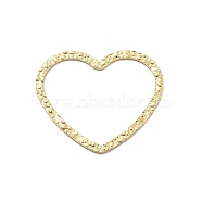 304 Stainless Steel Textured Linking Rings, Real 18K Gold Plated, Heart, 26x30x1mm, Inner Diameter: 24x26mm(STAS-Z091-07G-02)