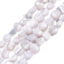 Natural Trochid Shell/Trochus Shell Beads Strands, Dyed, Nuggets, Thistle, 7.5~10.5x6.5~9.5x4~9mm, Hole: 0.8mm, about 48~49pcs/strand, 15.16 inch~15.75 inch(38.5~40cm)(SSHEL-N032-49-A02)