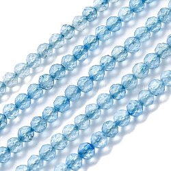 Natural Topaz Crystal Beads Strands, Faceted, Round, 3mm, Hole: 0.5mm, about 147pcs/strand, 15.35 inch(39cm)(G-H266-07B)