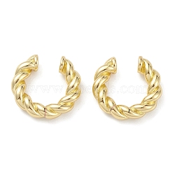 Twist Ring Rack Plating Brass Cuff Earrings for Women Men, Lead Free & Cadmium Free, Long-Lasting Plated, Real 18K Gold Plated, 13.5x14x3.5mm(EJEW-K245-10G)