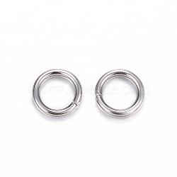 304 Stainless Steel Jump Rings, Open Jump Rings, Stainless Steel Color, 7x1.2mm, Inner Diameter: 4.6mm(STAS-D447-11)