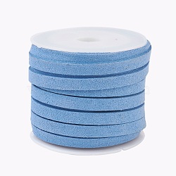 Faux Suede Cord, Faux Suede Lace, Cornflower Blue, 5x1.5mm, about 5.46 yards(5m)/roll, 25rolls/bag(LW-R003-5mm-1079)