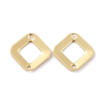 Eco-Friendly Brass Links Connectors, Cadmium Free & Lead Free, Square, Real 18K Gold Plated, 9.5x9.5x0.8mm, Hole: 1mm