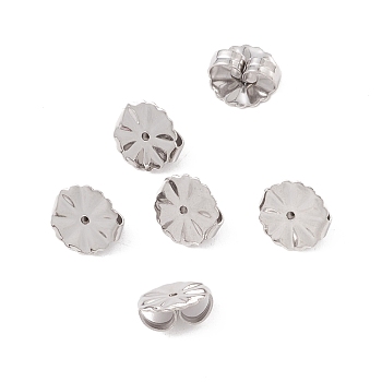 304 Stainless Steel Friction Ear Nuts, Flower, Stainless Steel Color, 10.5x10.5x4.5mm, Hole: 1.2mm