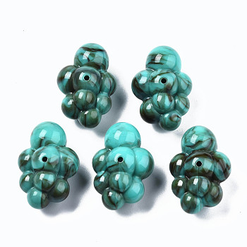 Acrylic Beads, Imitation Gemstone Style, Turquoise, 33x23x17mm, Hole: 2mm, about 76pcs/475g
