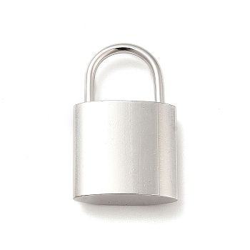 304 Stainless Steel Pendants, Padlock Charms, Stainless Steel Color, 24x15x5mm, Hole: 8.5x8.5mm
