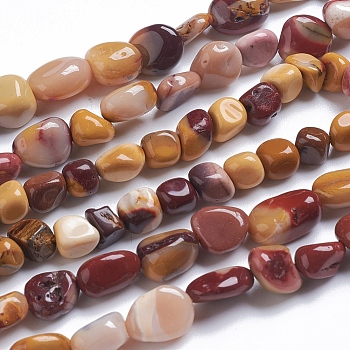 Natural Mookaite Beads Strands, Tumbled Stone, Nuggets, 9~11x8~9x5~10mm, Hole: 0.8mm, about 45pcs/strand, 15.75 inch(40cm)