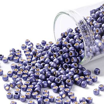 TOHO Round Seed Beads, Japanese Seed Beads, (PF567F) PermaFinish Purple Metallic Matte, 8/0, 3mm, Hole: 1mm, about 222pcs/10g