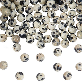 4 Strands Natural Dalmatian Jasper Beads Strands, Round, 4~5mm, Hole: 1mm, about 83~84pcs/strand, 14.96 inch~15.16 inch(38~38.5cm)