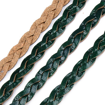 Braided PU Leather Cords, for Bracelet Necklace Jewelry Making, Dark Slate Gray, 5x2mm, about 54.68 yards(50m)/bundle