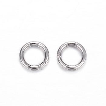 304 Stainless Steel Jump Rings, Open Jump Rings, Stainless Steel Color, 7x1.2mm, Inner Diameter: 4.6mm