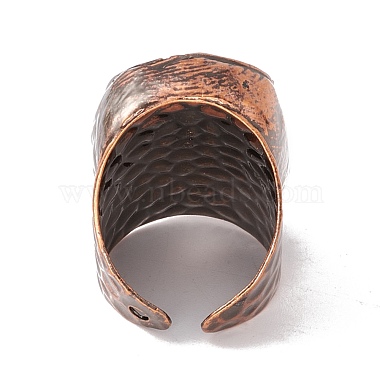 Gemstone Irregular Oval Open Cuff Ring(RJEW-I082-11R)-4