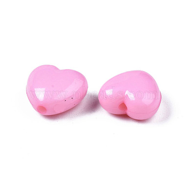 Perles acryliques coeur rose perle(X-SACR-10X11-11)-4