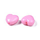 Жемчужные розовые сердечки акриловые бусины(X-SACR-10X11-11)-4