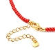 Ensembles de colliers de perles de rocaille de verre rouge et blanc(X-NJEW-JN03719)-6