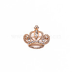 Crystal Rhinestone Crown Brooch, Exquisite Alloy Rhinestone Lapel Pin for Shirts Dresses, Light Gold, 35x39x10mm(JEWB-WH0022-32)