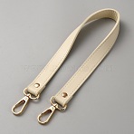 PU Leather Bag Handles, with Golden Plated Alloy Swivel Clasps, Old Lace, 45x1.9x0.3cm(FIND-WH20015-03D)