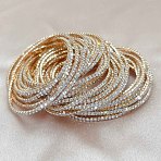 Brass Rhinestone Tennis Bracelets, Stretch Bracelets for Women, Square, Crystal, Inner Diameter: 2-1/8 inch(5.25cm)(WG6EB7A-04)