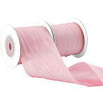 Polyester Ribbon, for Garment Accessories, Gift Decoration, Folds, Pearl Pink, 2 inch(50mm), 10yards/roll(OCOR-WH20006-59C)