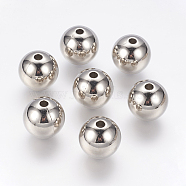 CCB Plastic Beads, Round, Platinum, 18mm, Hole: 3.5mm(CCB-J035-101P)