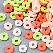 Handmade Polymer Clay Beads, Heishi Beads, for DIY Jewelry Crafts Supplies, Disc/Flat Round, PeachPuff, 6x1mm, Hole: 2mm, about 26000pcs/1000g(CLAY-T019-02B-52)