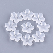 Transparent Acrylic Beads, Frosted, Flower, Clear, 21x21.5x6mm, Hole: 1.2mm, about 420pcs/500g(MACR-S362-06)
