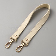 PU Leather Bag Handles, with Golden Plated Alloy Swivel Clasps, Old Lace, 37.7x1.9x0.3cm(FIND-WH20015-03D)