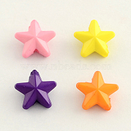 Opaque Acrylic Beads, Star, Mixed Color, 11x11x5mm, Hole: 1.5mm, about 2660pcs/500g(SACR-Q099-M82)