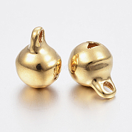 304 Stainless Steel Pendants, Small Bell, Golden, 11x8mm, Hole: 2mm(X-STAS-K167-24G)