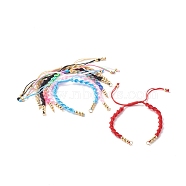 Bracelet Making Accessories, with Braided Nylon Thread, Brass Beads & 304 Stainless Steel Jump Rings, Mixed Color, 6-1/8x1/4 inch(15.7~28.5x0.5cm)(AJEW-JB01049)