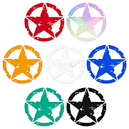 7 Sheets 7 Colors Star Plastic Self Adhesive Car Stickers, Star Waterproof Decals for Vehicle Decoration, Mixed Color, 154x151x0.2mm, 1 sheet/color(STIC-GA0001-13)
