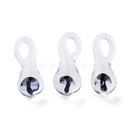 Handmade Lampwork Glass Pendants, Pyrex, Mushroom, Black, 21~25x9~10mm, Hole: 3~4mm(X-LAMP-Q028-12C)