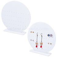 Acrylic Earring Display Stands, Detachable, Round, White, Finished Product: 16.5x3.8x16.5cm, Hole: 2mm, 2pcs/set(EDIS-WH0006-33A)
