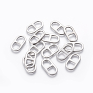 201 Stainless Steel Links Connectors, Soda Tab/Pull Tab, Stainless Steel Color, 23x12x2mm(X-STAS-L234-028P)