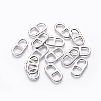 201 Stainless Steel Links Connectors, Soda Tab/Pull Tab, Stainless Steel Color, 23x12x2mm