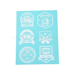 Olycraft 2Pcs Self-Adhesive Silk Screen Printing Stencil, for Painting on Wood, DIY Decoration T-Shirt Fabric, Turquoise, Word, 28x22cm, 2pcs/set(DIY-OC0008-003)